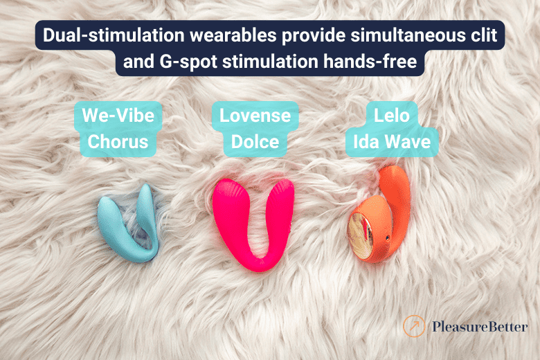 Best wearable dual-stimulation remote control vibrators - We-Vibe Chorus, Lovense Dolce, Lelo Ida Wave