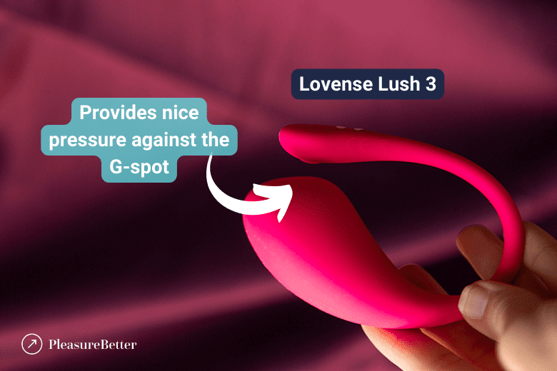 Close-up view of Lush 3's flattened tip designed to press on the G-spot