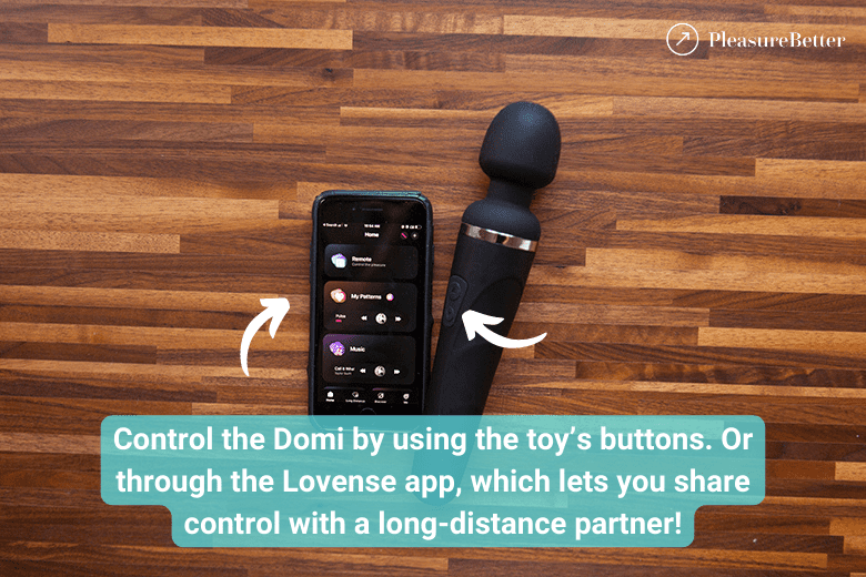 Control the Domi with button on the toy or in the Lovense app