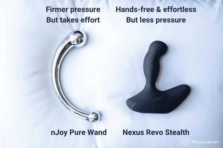 Handheld prostate massager pressure vs prostate plug pressure