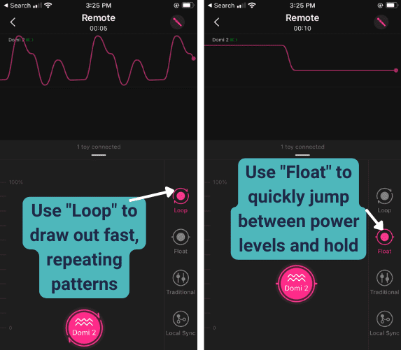 Lovense Domi Loop and Float in Use