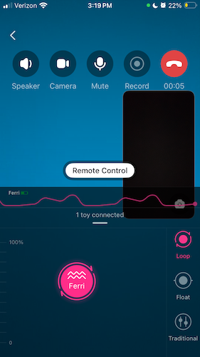 Lovense Ferri Partner Controls During Video Call