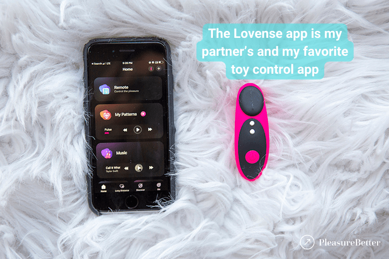 Lovense Ferri and Remote app showing control selection screen - our favorite app and panty vibrator