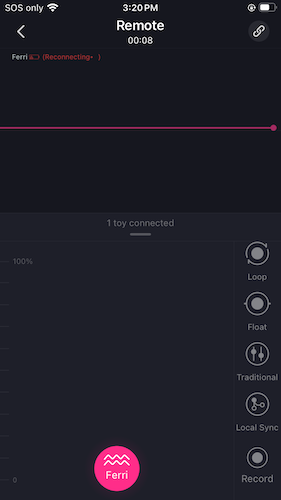 Lovense Reconnecting Message