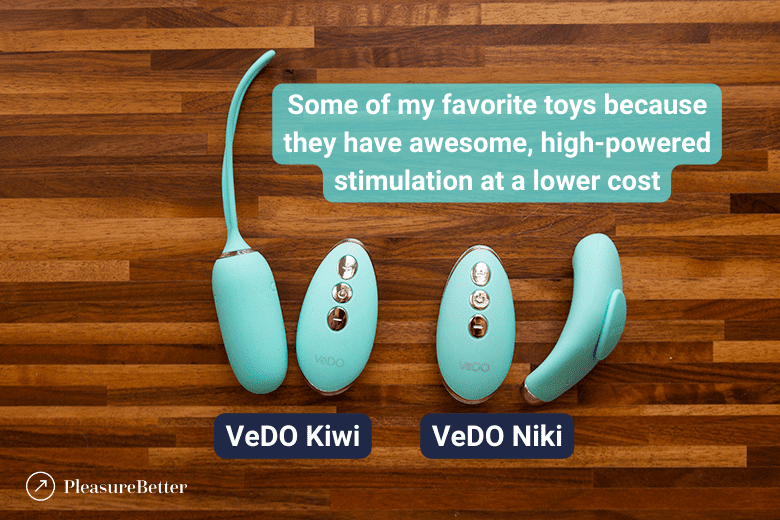 VeDO Niki and Kiwi highlighting the fact that remote control vibrators can provide excellent stimulation while being cheaper than app controlled vibrators