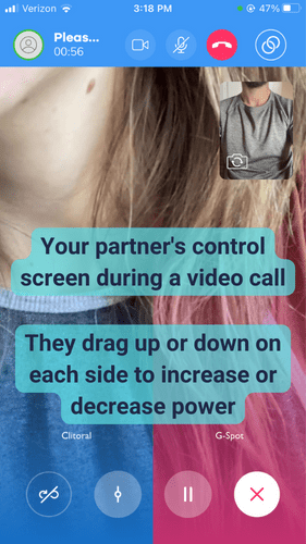 Satisfyer Double Joy Partner Control Screen During Long Distance Call