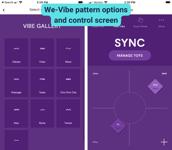 Screenshot of how the We-Vibe app's main control screen looks since the recent app update