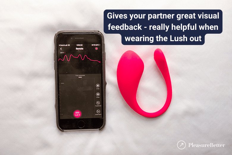 Using the Lovense Remote app to control the Lush 3 provides your partner with great visuals of what you're feeling