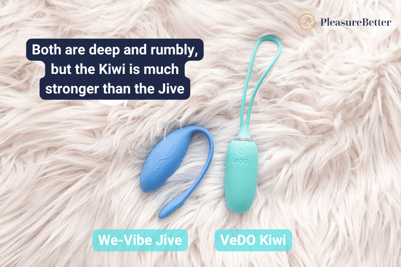 VeDO Kiwi strong rumbly vibrations vs We-Vibe Jive mid-powered rumbly vibrations