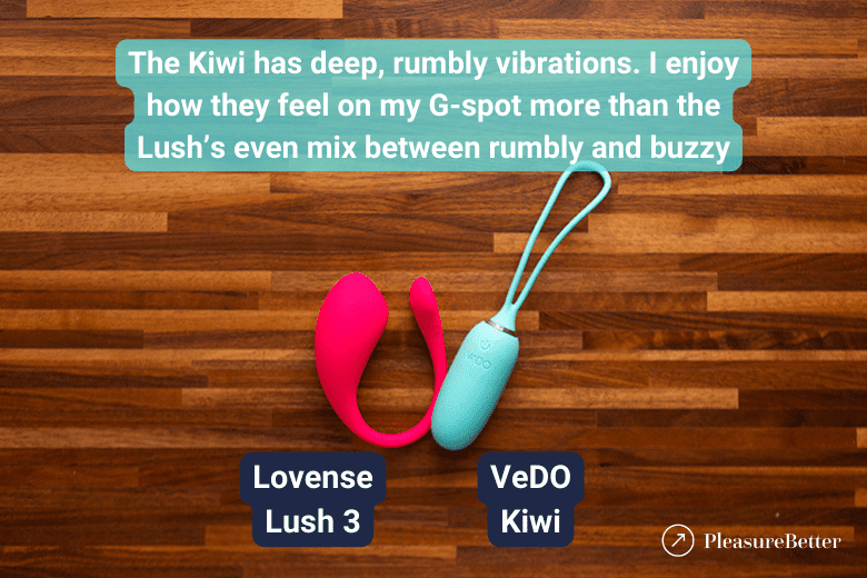 VeDO Kiwi's vibration quality compared to the Lovense Lush 3's vibrations
