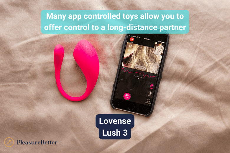 Video chatting while sharing control of a vibrator using the Lovense app