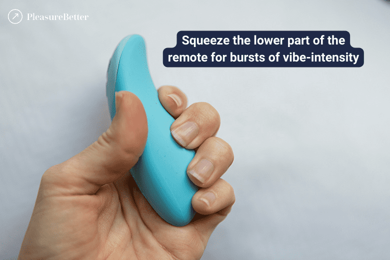 We-Vibe Chorus Squeeze Remote End Being Squeezed to Give Bursts of Intensity