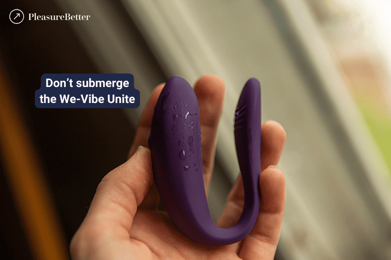 We-Vibe Unite with Splash of Water But Not Submerged Since Not Waterproof