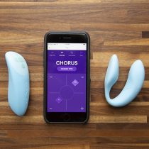 We-Vibe Chorus - Squeeze Remote, Vibrator, and App on table